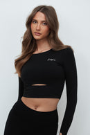 Maggie - Long Sleeve Crop Top